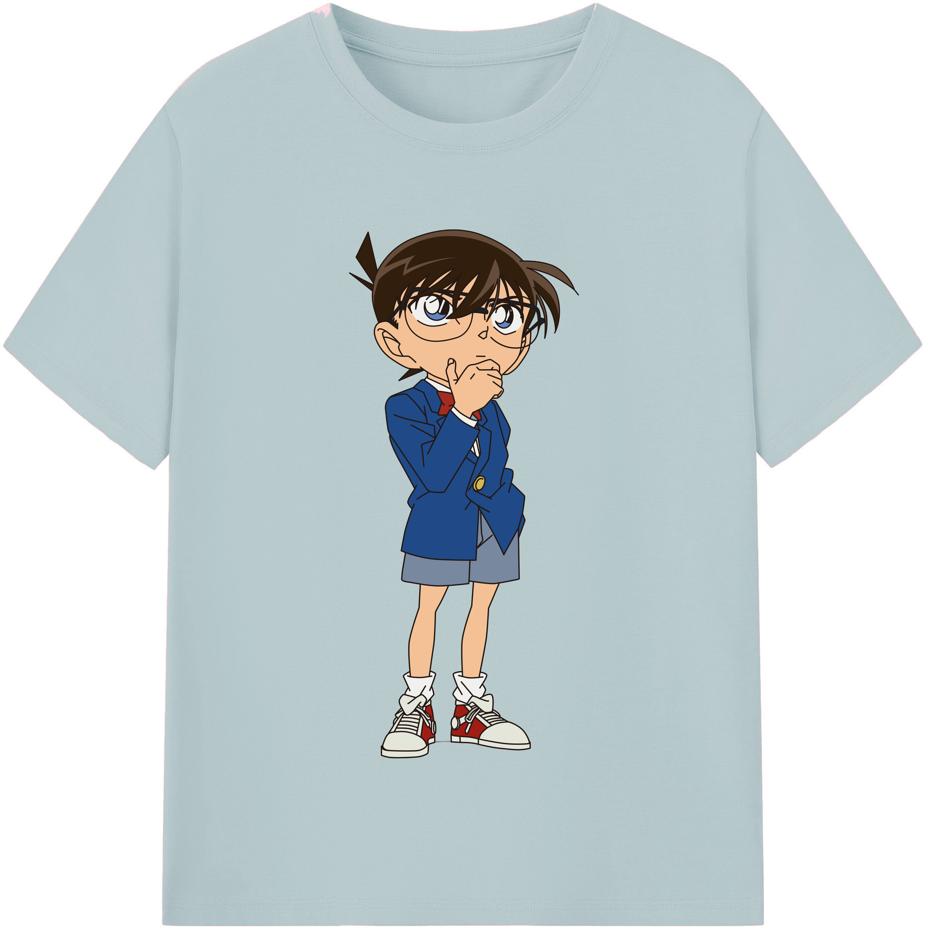 （画像用） 名探偵コナン 江戸川 コナン Detective Conan Conan Edogawa 綿100％半袖Tシャツ（フロントプリント）
